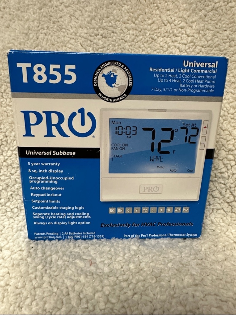 Pro1 T855 Programmable Thermostat NEW IN BOX